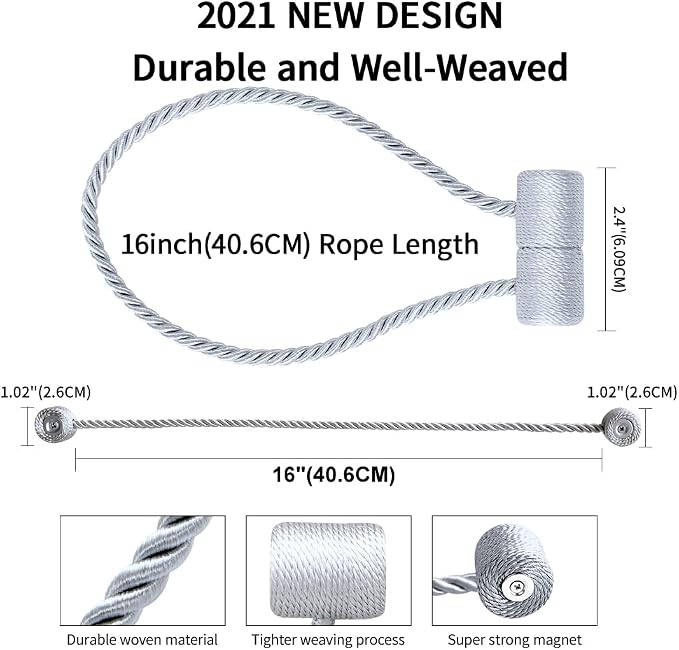 18 Inch Strong Magnetic Curtain Tiebacks, Curtain Holdbacks Modern Upgrade - Image 6