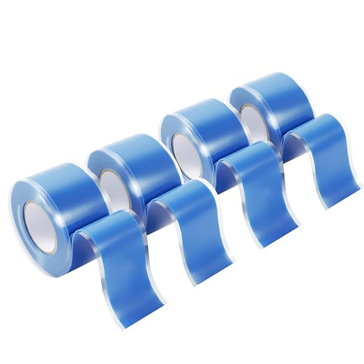 Self Fusing Silicone Tape 4 Rolls 1 in x 10' Blue Waterproof Rescue Tape Rubber by Unknown