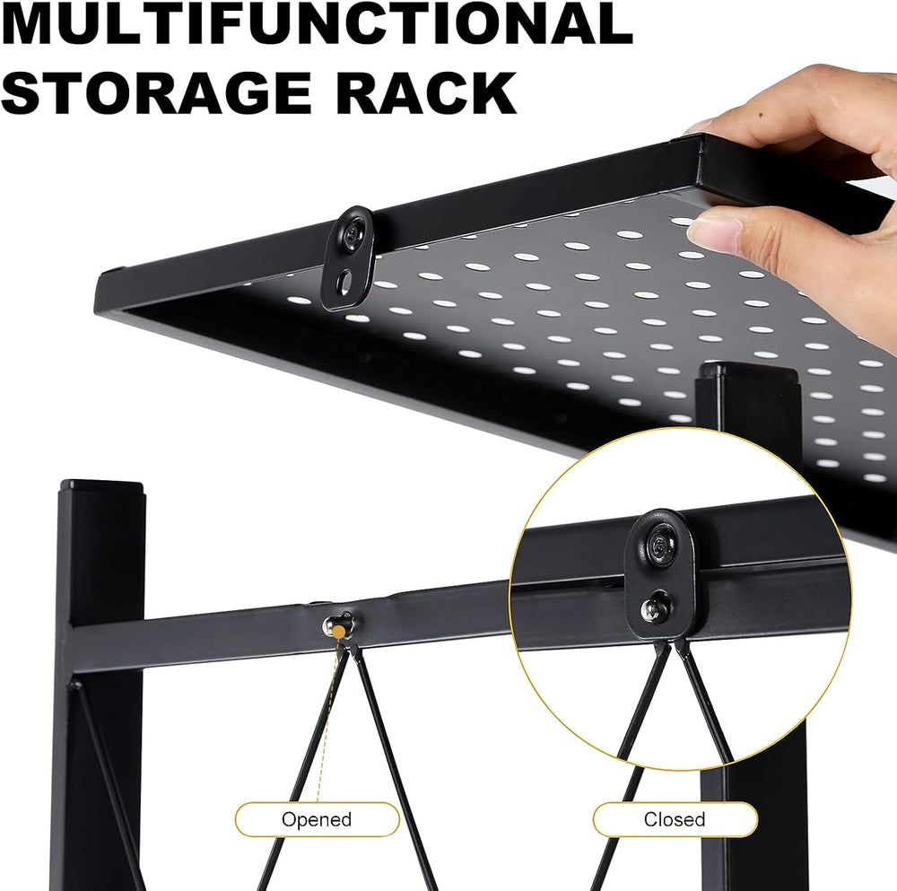 5-Tier Storage Rack Metal Shelving Unit with Wheels Wire Shelf, 2-Pack