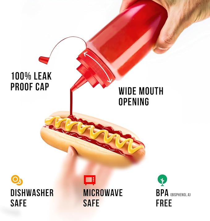 Norcalway 12 oz Condiment Squeeze Bottles - Image 2
