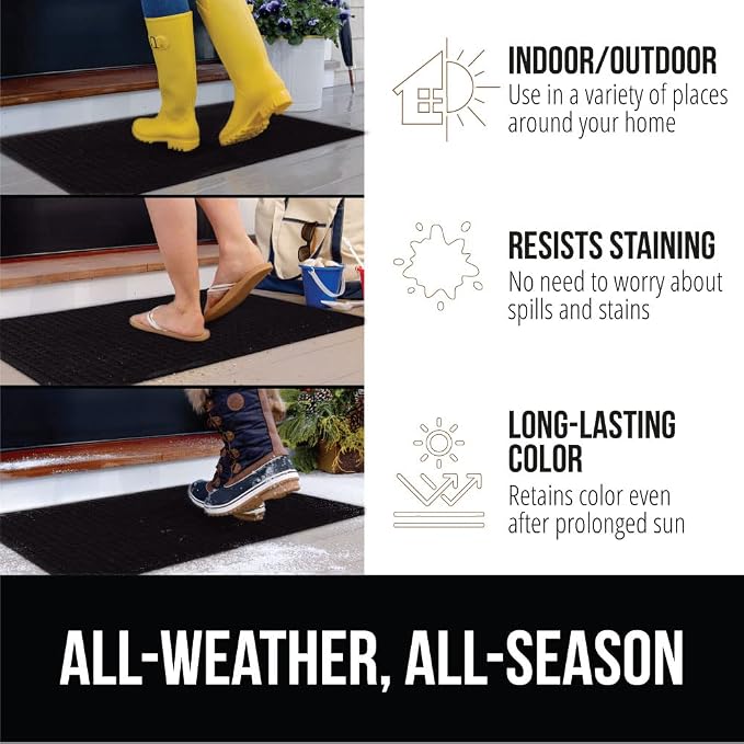 GORILLA GRIP Front Door Mat, Indoor Outdoor Ultra Absorbent HydroAbsorb Doormat - Image 5