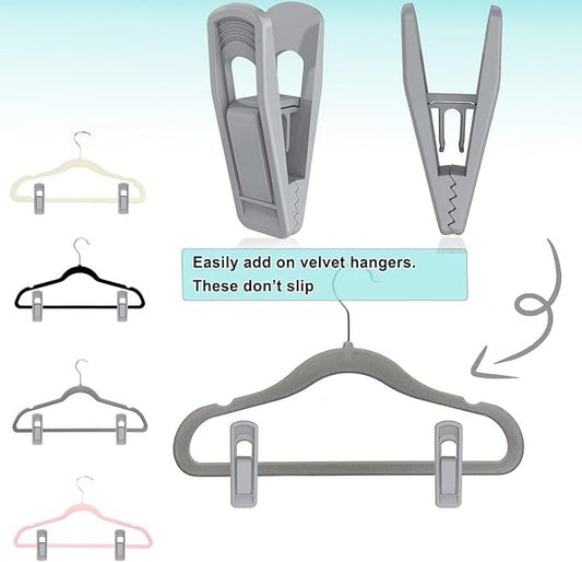 Hanger Clips for Velvet Hangers, Non-Slip Plastic Clips Skirt Hanger Clips for - Image 2