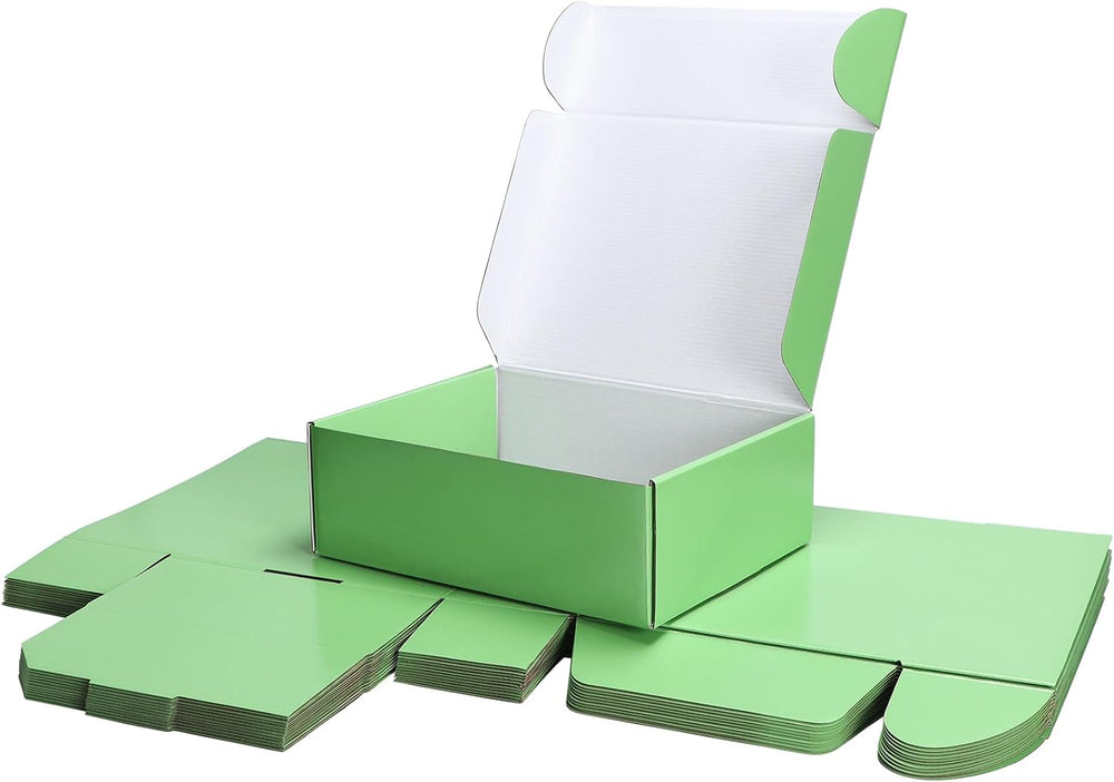 PHAREGE 20 Pack 12x9x4 in Cardboard Shipping Boxes, Light Green Gift Box