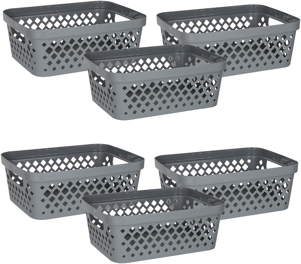 Glad Plastic Storage Basket Set, Value Pack of 6 | Open Storage Bins