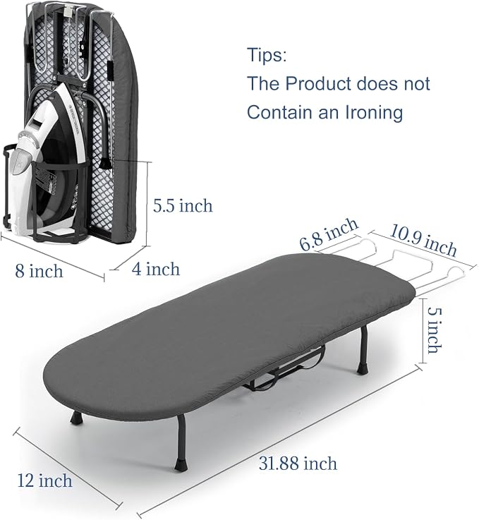 Tabletop Ironing Board with Iron Holder, RAINHOL Small Folding Ironing Board - Image 2