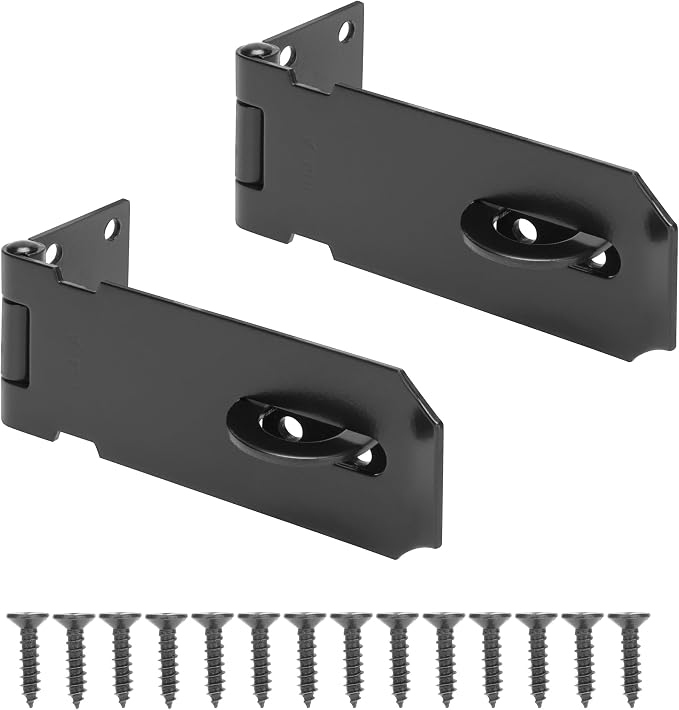 4" Door Padlock Safety Hasp Latch 2 Pcs, Door Hasp Clasp Lock Gate Shed Hasp by YONSIN