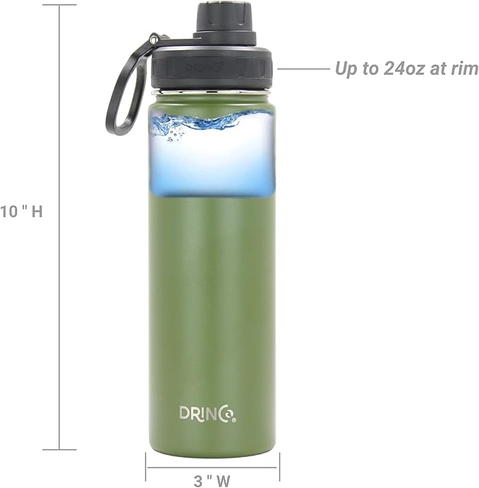 Drinco Stainless Steel Water Bottle Spout Lid Vacuum Insulated Double Wall - Image 5