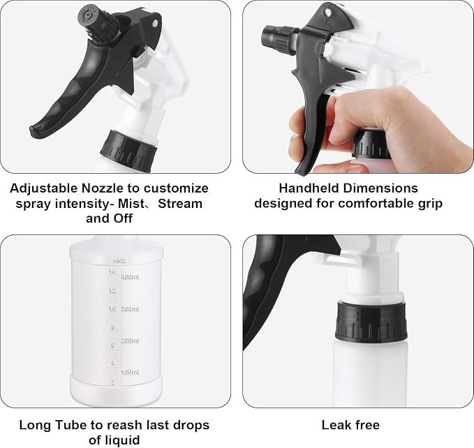 Eccliy 12 Pcs 16 Oz Plastic Spray Bottle, Adjustable Empty Reusable Sprayer - Image 5