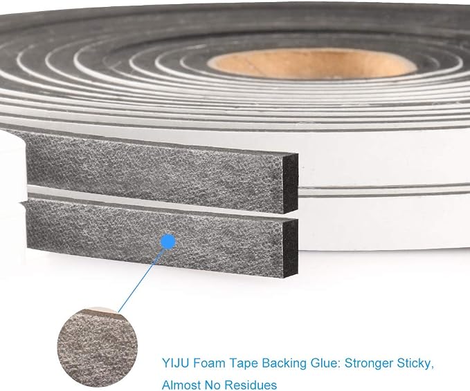 2 Rolls Foam Seal Tape for Door Window Insulation, Soundproof and Shockproof - Image 3