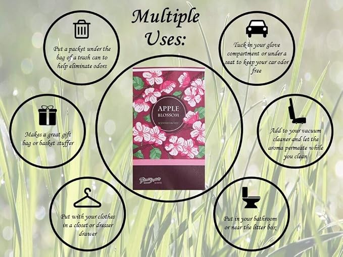 Floral Simplicity Apple Blossom Scented Sachets Pack of 3, Fall & Winter - Image 3