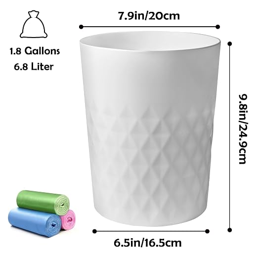 YGJT Small Trash Can, 3 Pack 1.8 Gallons Bathroom Trash Can, Slim Waste Basket - Image 7