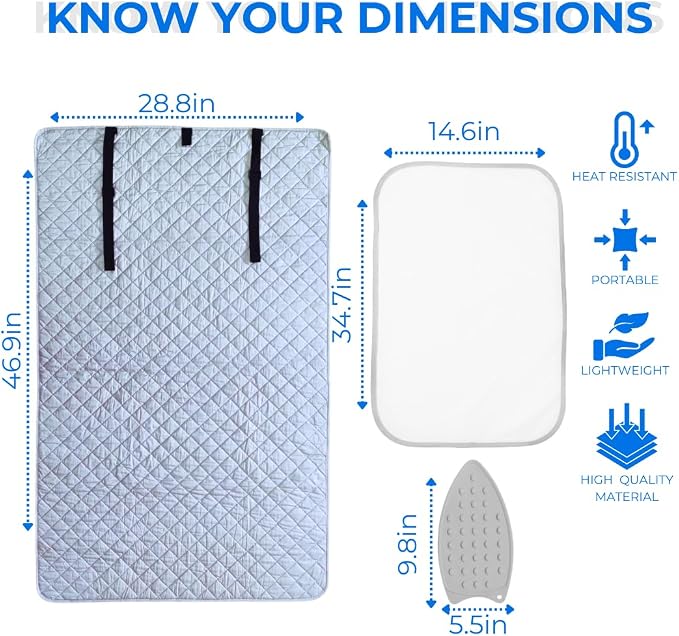Premium XL Ironing Mat 47x29 Thick Quilted Heat Resistant Pressing Pad Portable - Image 3