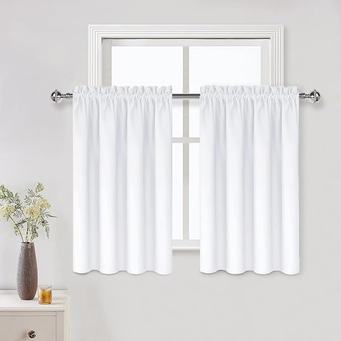 DWCN White Curtains for Living Room Thermal Insulated, 50% Light Blocking by DWCN