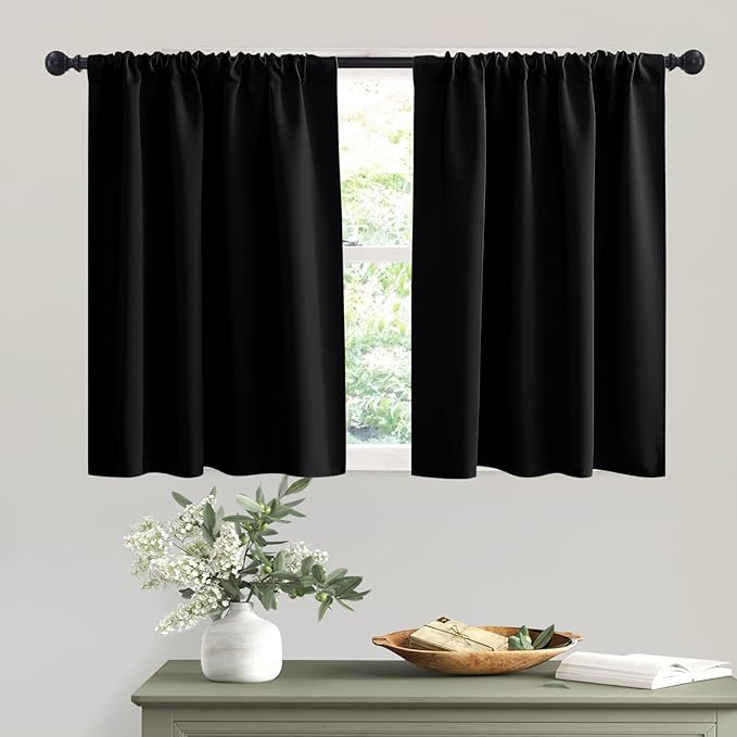RYB HOME Black Curtains Blackout by RYBHOME