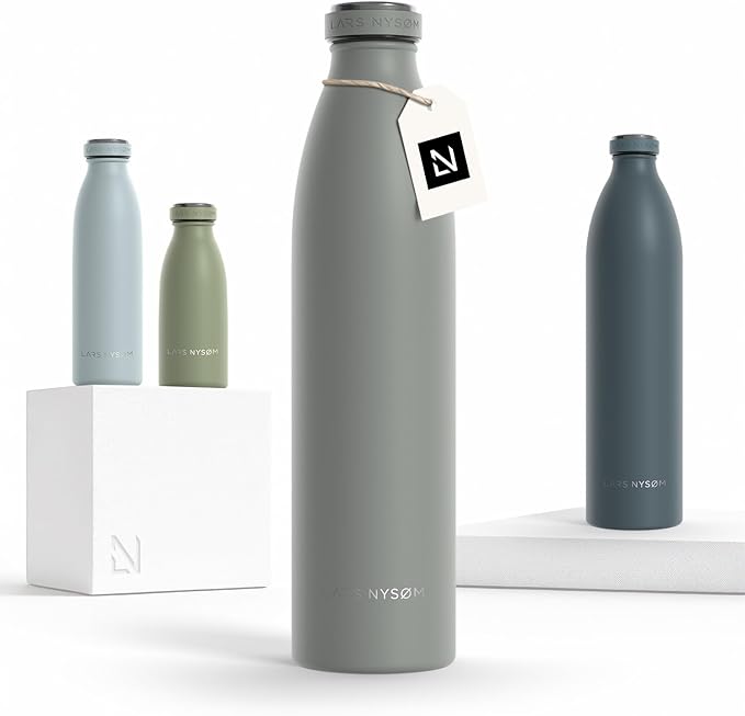 LARS NYSØM Stainless Steel Insulated Water Bottle 12oz 17oz 25oz 34oz 51oz | by LN