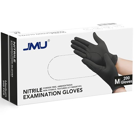JMU Nitrile Gloves Medium, 3.5 Mil Nitrile Disposable Gloves, Latex Free & by JMU