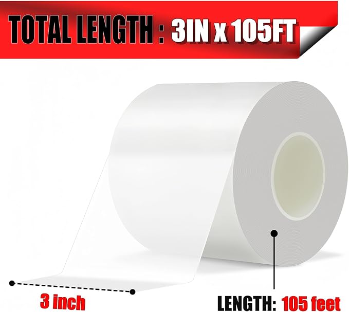 Window Weather Sealing Tape 3 in x 105 FT Weather Stripping Weatherproof Draft - Image 2