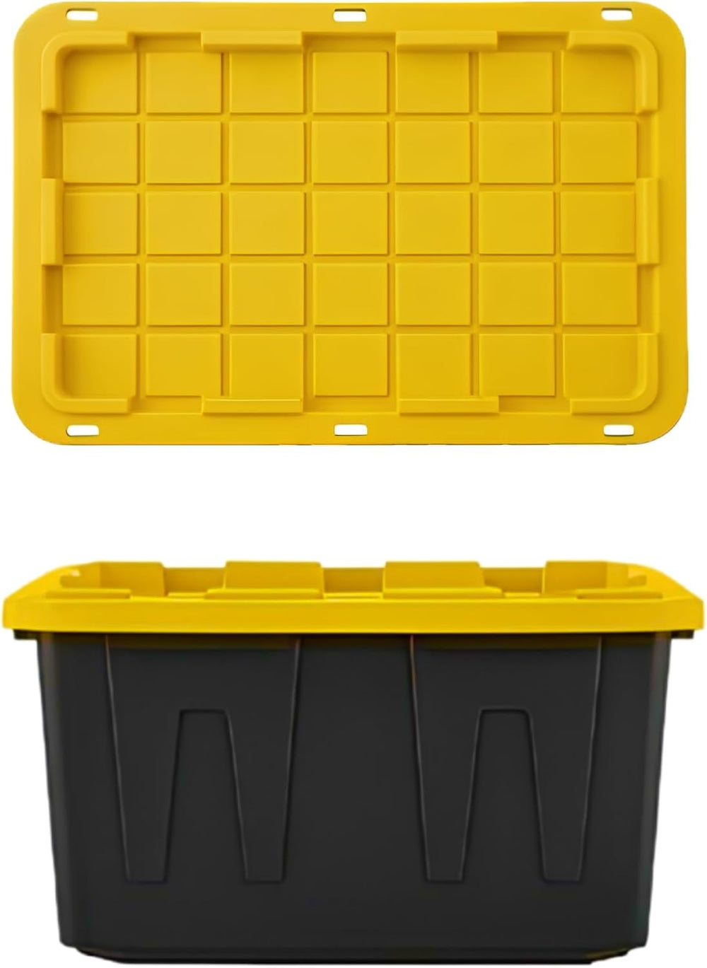 12-Pack Heavy Duty Storage Totes with Lids, 27 Gallon - Stackable Plastic Sto...