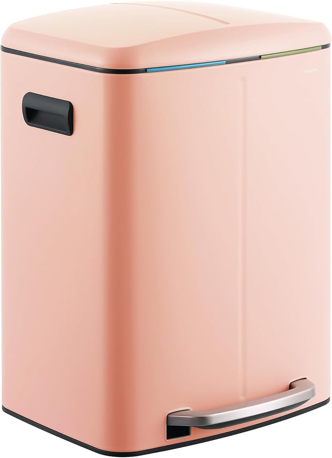 happimess HPM1005G Marco Rectangular 10.6-Gallon Double Bucket Trash Can by Happimess