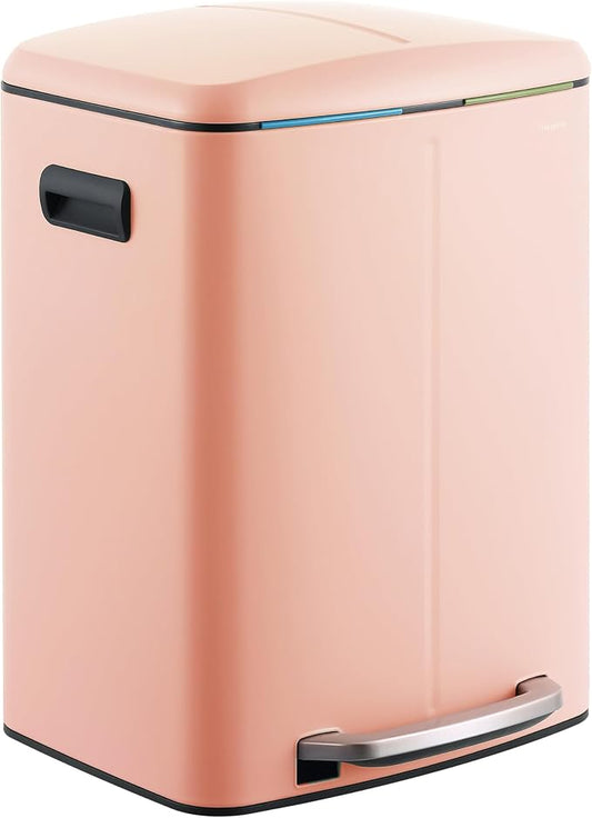 happimess HPM1005G Marco Rectangular 10.6-Gallon Double Bucket Trash Can by Happimess