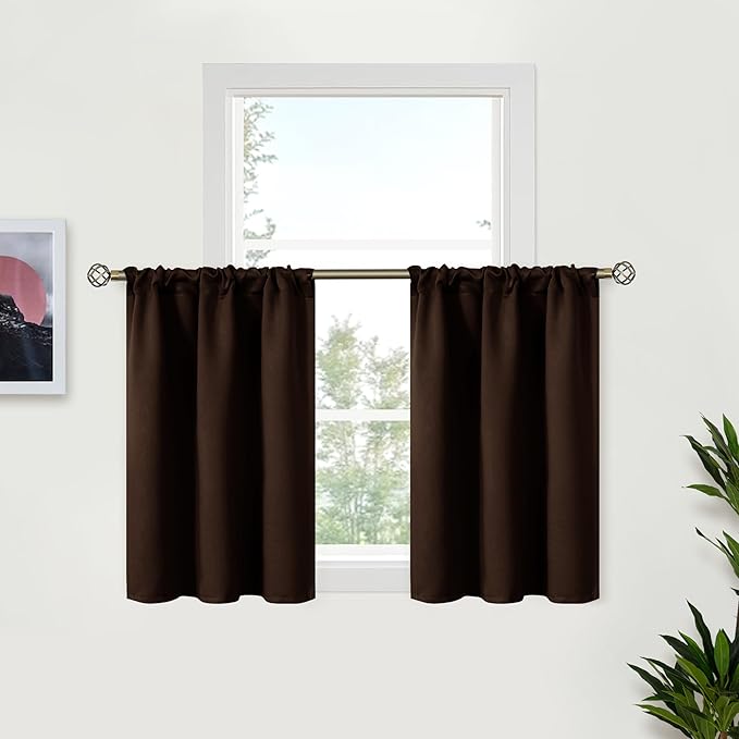 BGment Brown Kitchen Curtains 36 INES Long by BGment