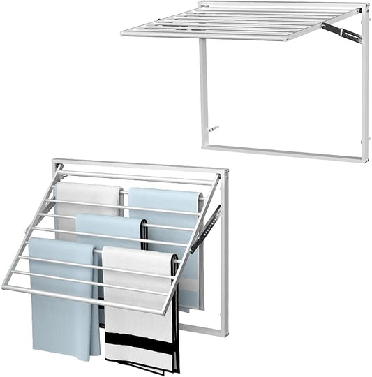 2 Pcs Wall Mount Clothes Drying Rack 26 X 31.5 Laundry Room Organizer Laundry by GOOFCXO
