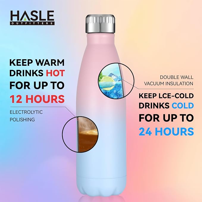 HASLE OUTFITTERS 17oz Stainless Steel Water Bottles Bulk, Vacuum Insulated - Image 4