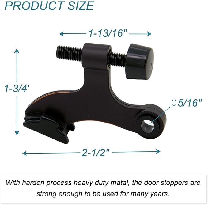 6 Pack Hinge Pin Oil Rubbed Bronze Door Stopper, Adjustable Heavy Duty Hinge - Image 2