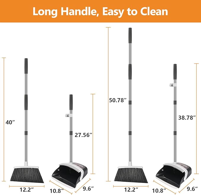 Broom and Dustpan Set, Heavy Duty Dust Pan - Image 4