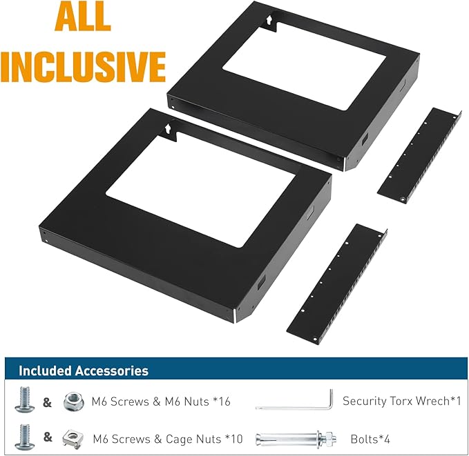 6U Wall Mount Rack Open Frame 19 Inch Server Equipment Network Cabinet 18 - Image 6