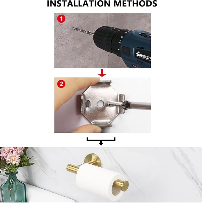 NearMoon Bathroom Toilet Paper Holder, Premium SUS304 Stainless Steel Rustproof - Image 6