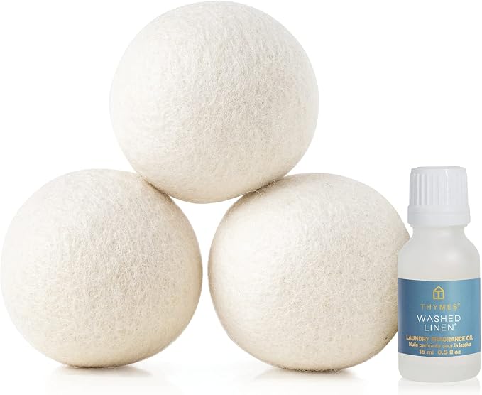 Thymes Wool Dryer Balls Set – Includes 3 Wool Laundry Balls + 1 Scented Laundry - Image 2