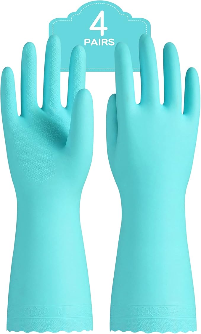 PACIFIC PPE 4 Pairs Reusable Dishwashing Cleaning Gloves by PACIFICPPE