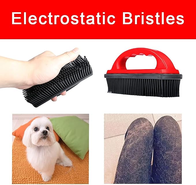 Rubber Pet Cat Dog Hair Removal Brush Lint & Hair Remover Brush, Silicone Lint - Image 4