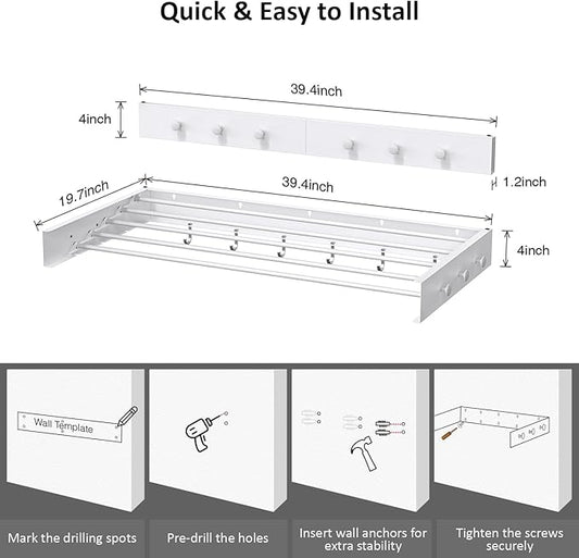 Drying Rack Clothing, Clothes Drying Rack Wall Mounted, Laundry Drying Rack - Image 2