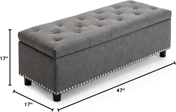 BELLEZE 47" Storage Ottoman, Storage Bench - Image 3