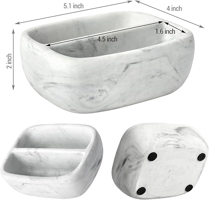 MyGift Modern White Resin Sponge Holder - Image 4