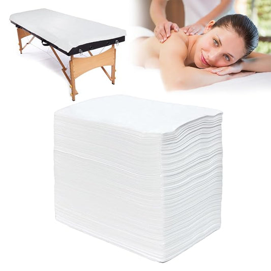 100Pcs Disposable Massage Table Sheets 31" x 71" Non-Woven Fabric Disposable by FLYINGBEAUTY