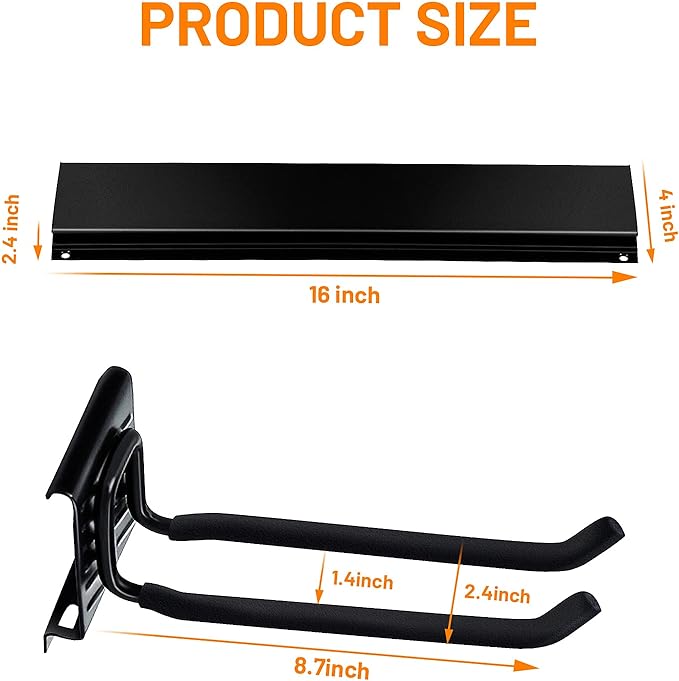Wallmaster Garage Storage Organization Wall Mount, Garden Tool Rack Organizer