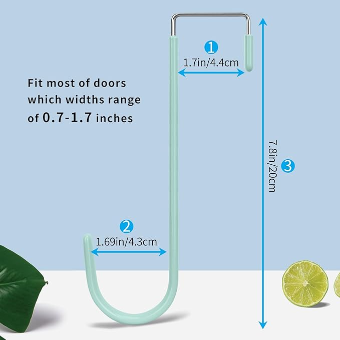 FYY Over The Door Hooks, 4 Pack Upgraded Long Door Hangers Hooks - Image 2