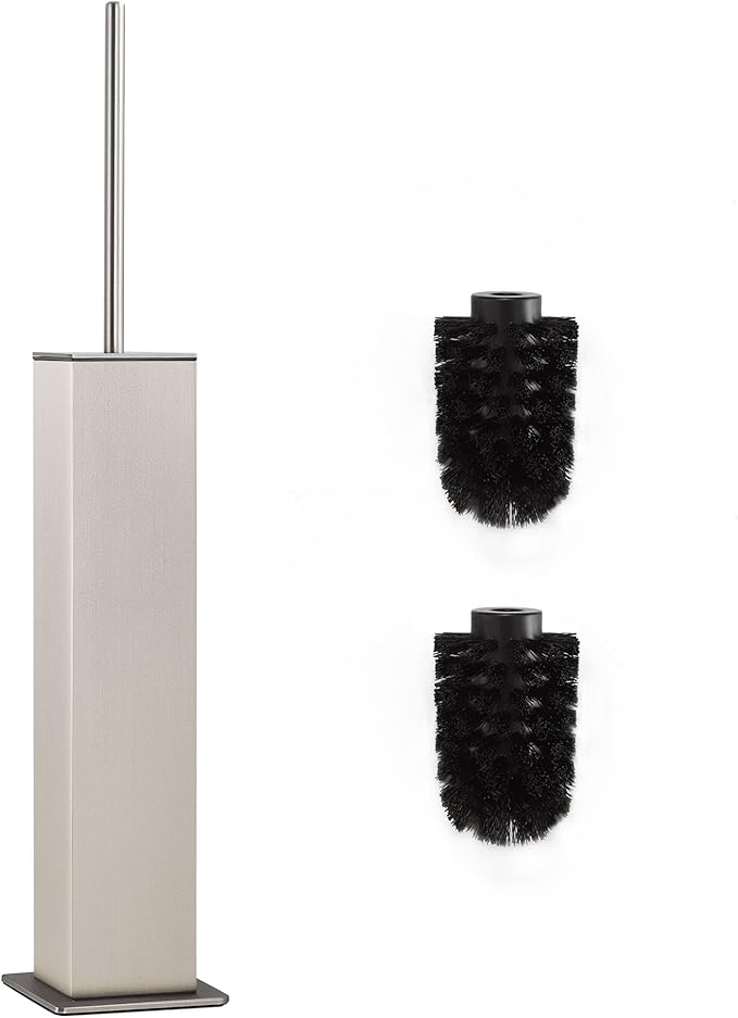 Brushed Nickel Toilet Brush and Holder, Toilet Bowl Brush by KLDKLD