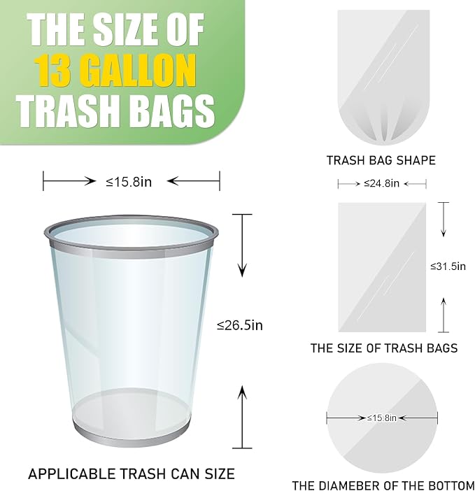 13 Gallon Tall Kitchen Trash Bags - Image 4