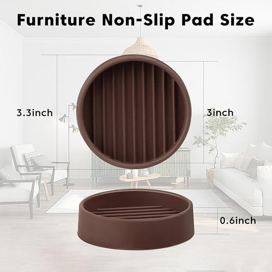 8Pcs 3"*3" Rubber Non-Slip Furniture Pads Heavy Duty Furniture Casters Cups - Image 2