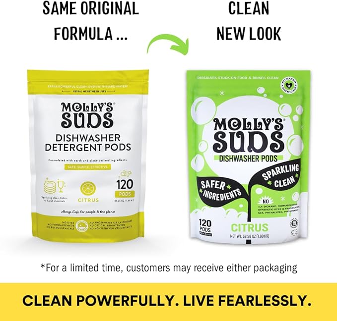 Molly's Suds Dishwasher Pods | Clean Dishwasher Detergent, Cuts Grease & Rinses - Image 2