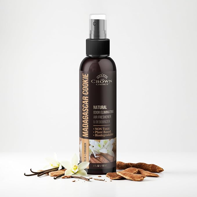 Non-Toxic Odor Eliminator, Natural Vanilla & Cinnamon Air Freshener Spray by TheCrownChoice
