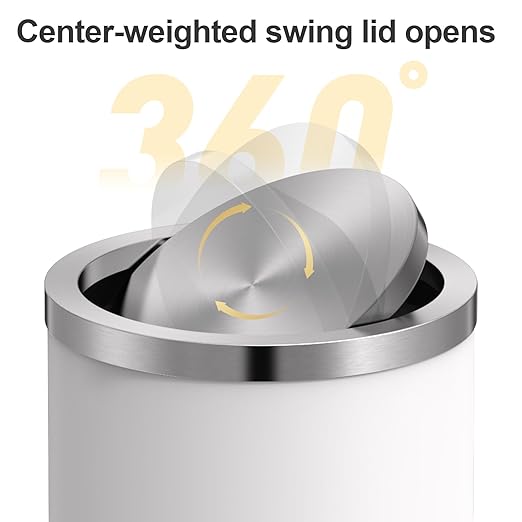 Mbillion Small Trash Can with Swing Lid 2.4 Gallons/9 Liter, Mini Trash Can - Image 2