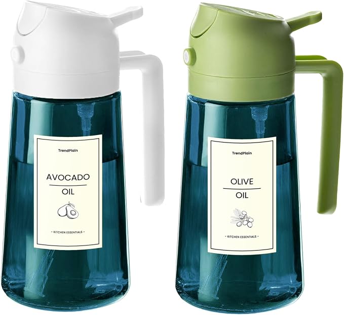 TrendPlain 16oz/470ml Blue Glass Olive Oil Sprayer by TrendPlain