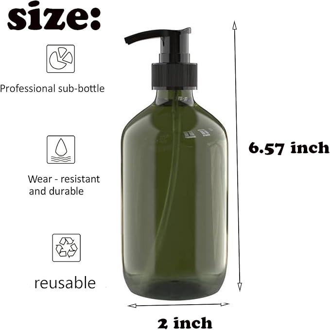 6 PCS 10 OZ Pump Bottle Plastic Pump Lotion Dispenser Empty Bottles Refillable - Image 2