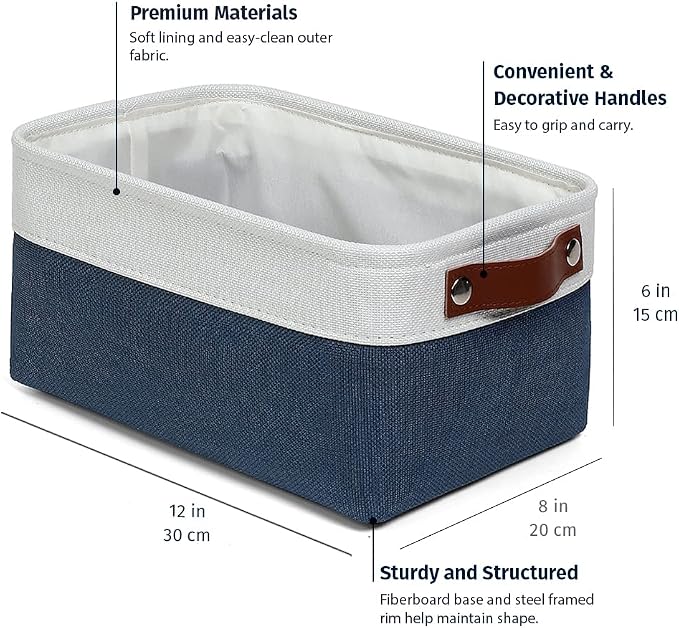 OrganiHaus Small Fabric Storage Baskets - Image 2