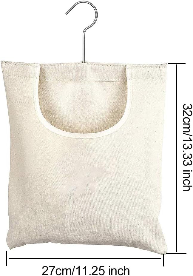 JIANWEI Canvas Clothespin Bag, Clothes Pins Bag Holder, Laundry Clothes Pin - Image 2
